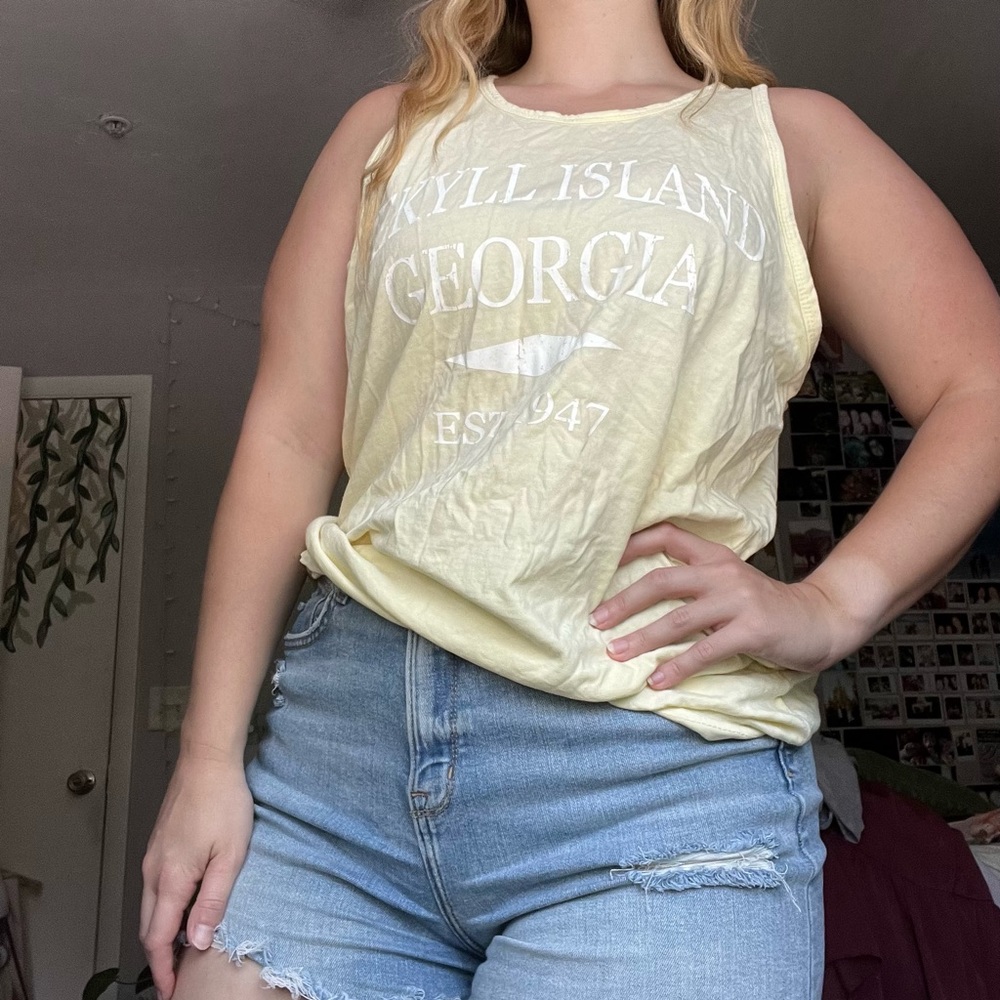 Yellow Oversized US Vintage Tank Top